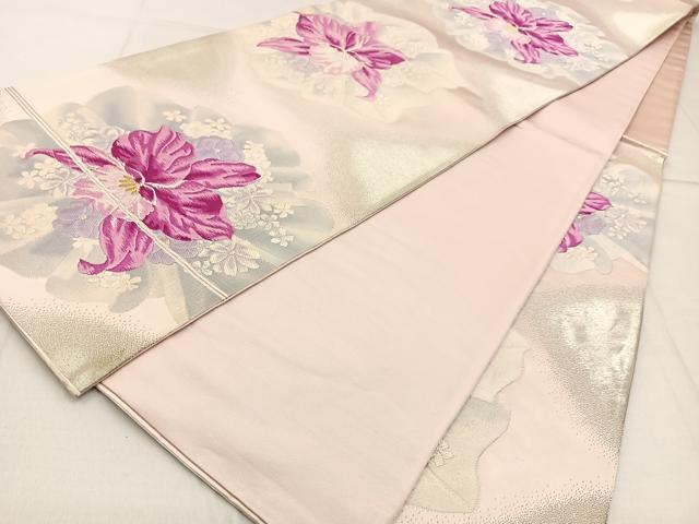 平和屋着物◎六通柄袋帯 唐織 彩花 金銀糸 正絹 逸品 未使用 BAAW9173hj