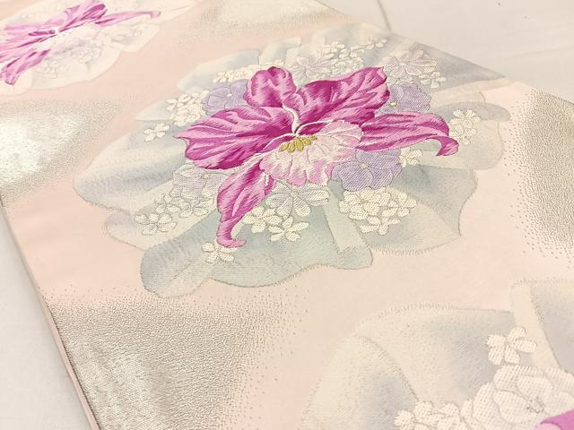 平和屋着物◎六通柄袋帯 唐織 彩花 金銀糸 正絹 逸品 未使用 BAAW9173hj