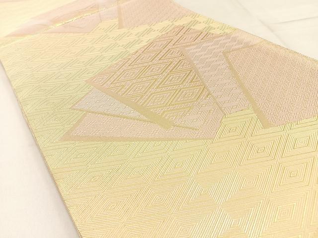 平和屋着物◎佐賀錦 全通柄袋帯 色紙重ね文 金糸 正絹 逸品 BAAW9191hj