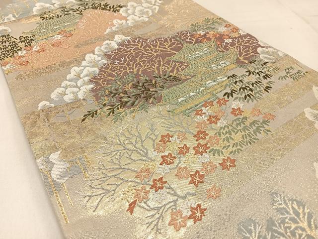 平和屋着物◎六通柄袋帯 唐織 京百景 洛東 金銀糸 正絹 逸品 BAAW9205hj