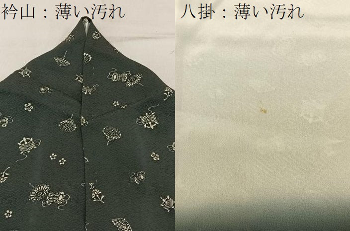 平和屋着物■上質な小紋 器物花文 黒地 正絹 逸品 BAAW9225hj