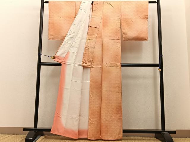 平和屋着物■上質な小紋 青海波地紋 暈し染め 正絹 逸品 BAAW9226hj