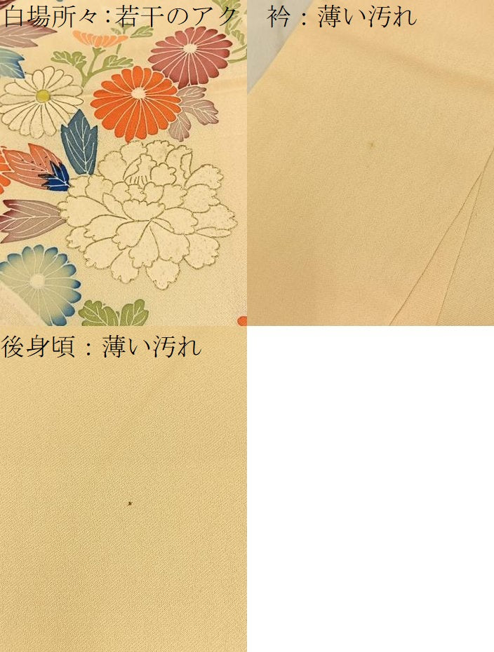 平和屋着物■訪問着 流水花文 金彩 正絹 逸品 BAAW9231hj