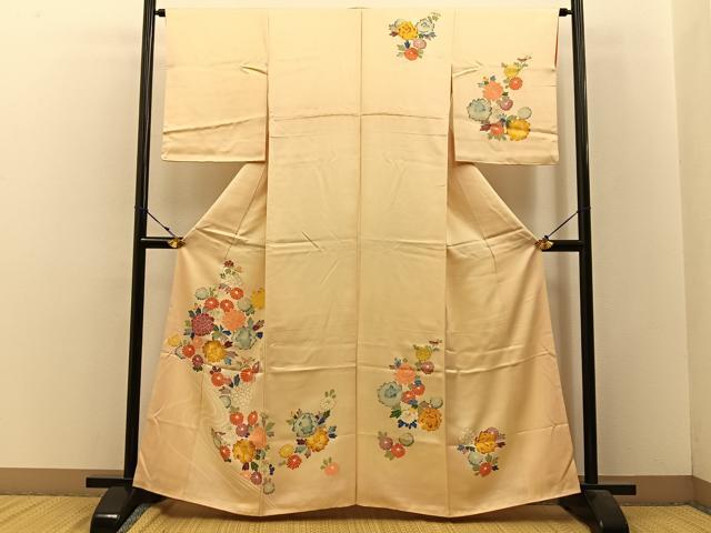 平和屋着物■訪問着 流水花文 金彩 正絹 逸品 BAAW9231hj