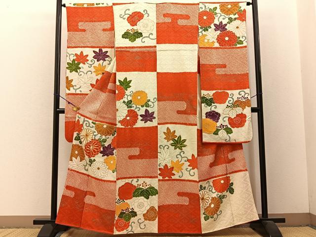 平和屋着物■豪華振袖 駒刺繍 絞り エ霞花唐草文 金彩 正絹 逸品 BAAW9252hj