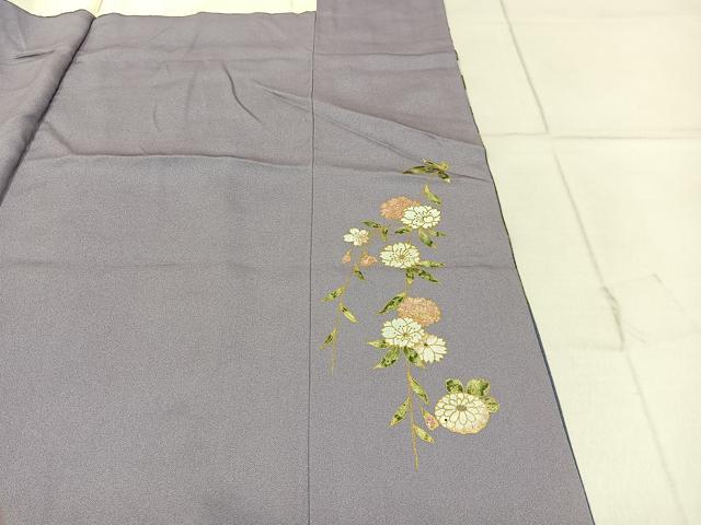 平和屋着物■訪問着 扇面菊文 暈し染め 金彩 正絹 逸品 BAAW9266hj