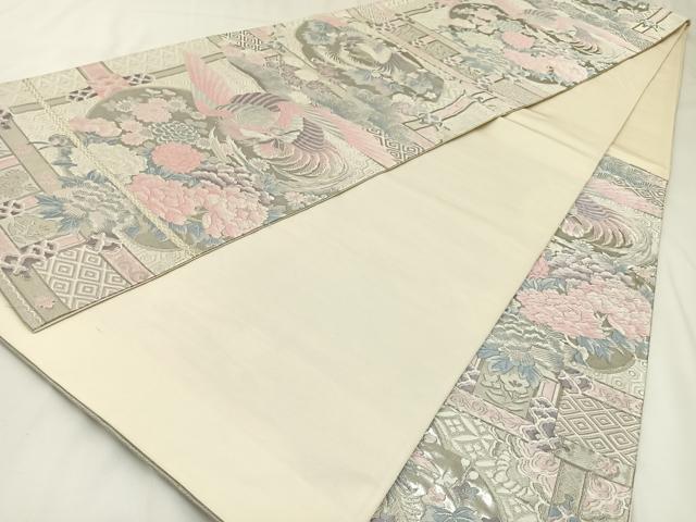 平和屋着物◎六通柄袋帯 唐織 鳳凰花文 九百錦 プラチナ箔 しよう美 正絹 逸品 BAAW9346hj