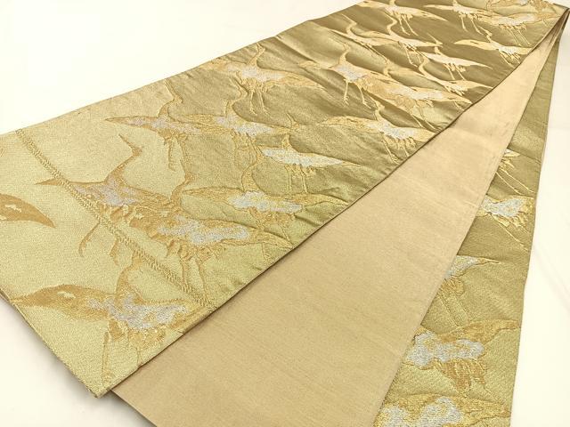 平和屋着物◎六通柄袋帯 飛鶴文 金銀糸 正絹 逸品 BAAW9426hj