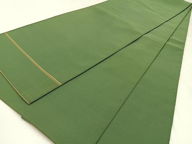 平和屋着物●爪掻き本綴れ 全通柄袋帯 松葉色 正絹 逸品 BAAW9429hj