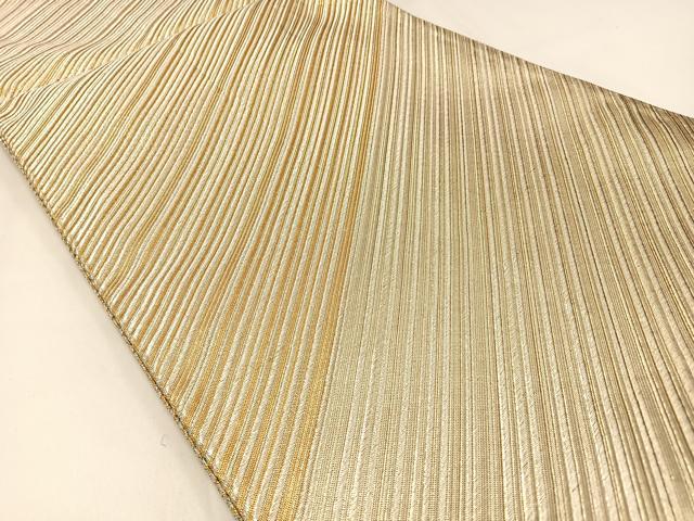 平和屋着物◎両面 両方向 全通柄袋帯 色変り 斜線文 金銀糸 正絹 逸品 BAAW9456hj