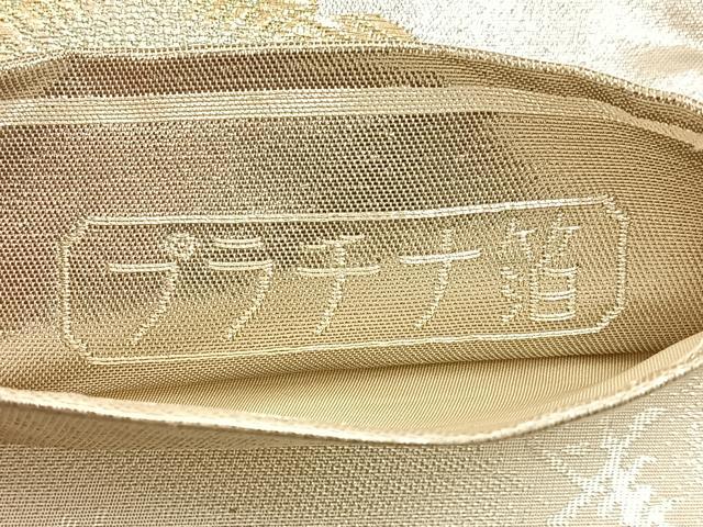 平和屋着物◎六通柄袋帯 唐織 福寿 プラチナ箔 正絹 逸品 BAAW9477hj