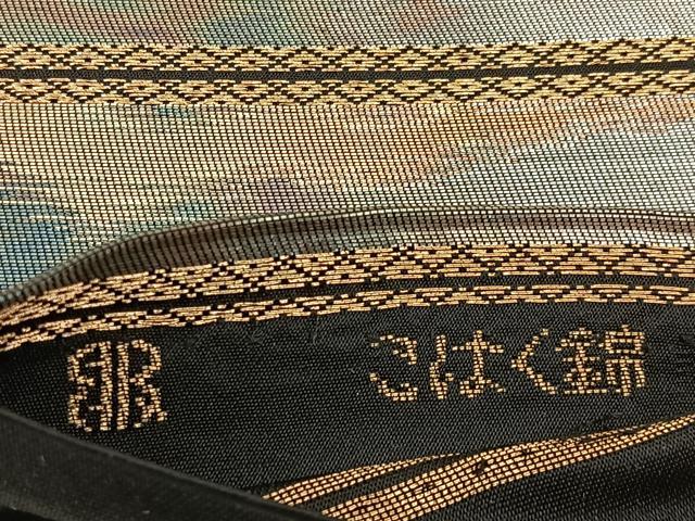 平和屋着物◎西陣 服部織物謹製 六通柄袋帯 飛鶴文 こはく錦 二重箔織 引箔 正絹 逸品 BAAW9499hj