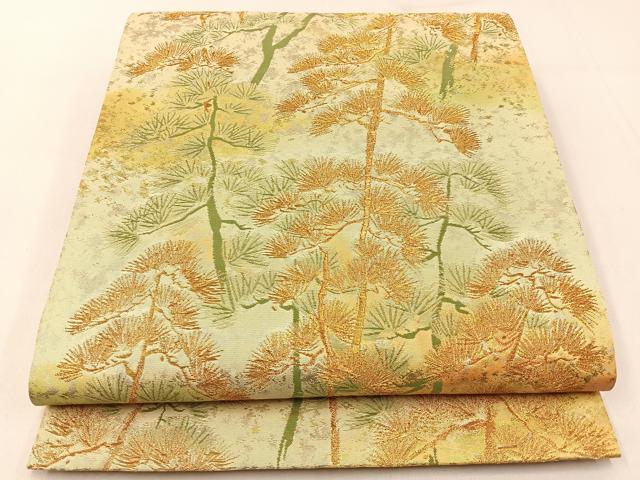 平和屋着物◎六通柄袋帯 松 金銀糸 正絹 逸品 BAAW9513hj