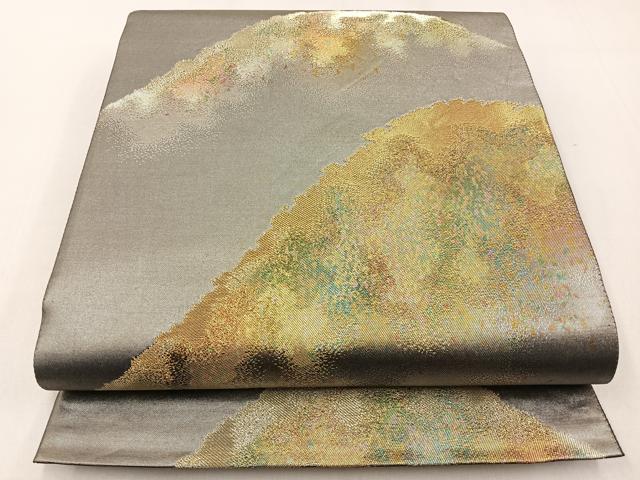 平和屋着物◎六通柄袋帯 遠山 金銀糸 引箔 正絹 逸品 BAAW9520hj