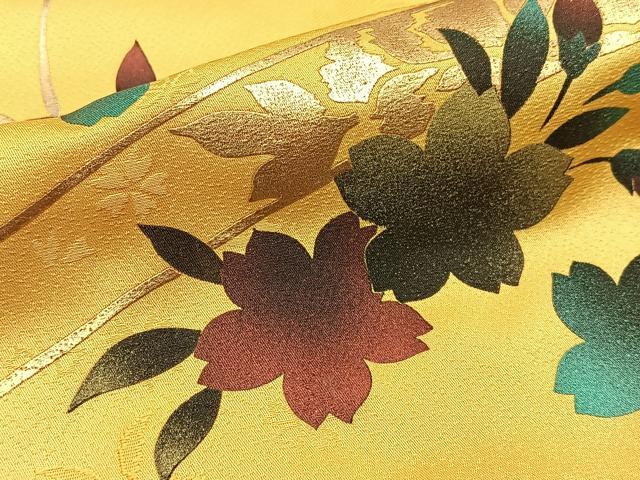 平和屋着物■豪華振袖 束ね熨斗花蝶文 暈し染め 金銀彩 正絹 逸品 BAAW9536hj