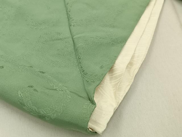 平和屋着物■無地絵羽訪問着 雪芝地紋 若葉色 正絹 逸品 BAAW9543hj