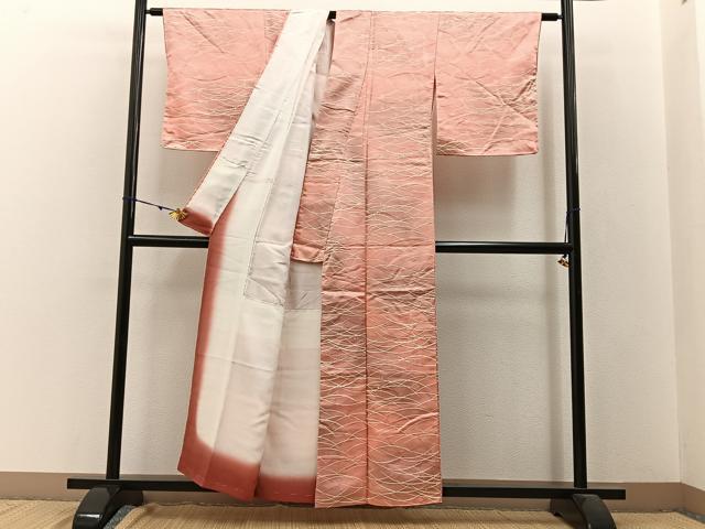 平和屋着物■上質な小紋 露芝文 暈し染め 正絹 逸品 未使用 BAAW9548hj