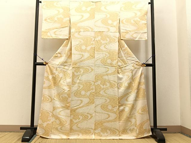 平和屋着物■上質な小紋 流水鹿の子梅文 正絹 逸品 BAAW9560hj