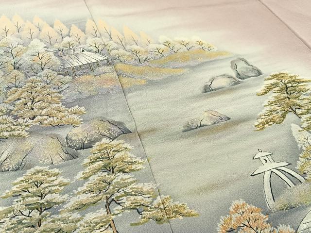 平和屋着物■訪問着 作家物 手描き 御所解文 暈し染め 金彩 正絹 逸品 BAAW9588hj