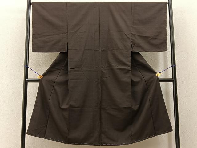 平和屋着物■男性 紬 格子柄 正絹 逸品 未使用 BAAW9591hj