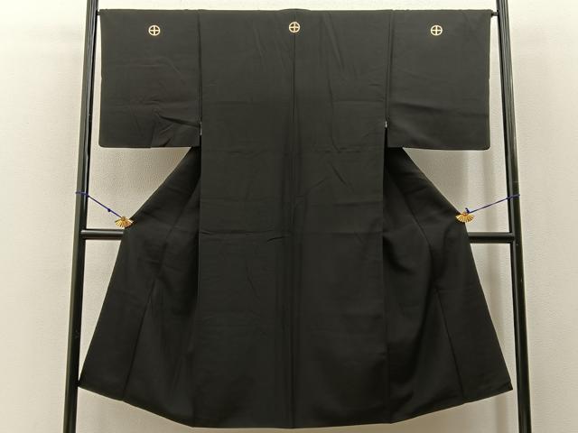 平和屋着物■男性 黒紋付 正絹 逸品 BAAW9592hj