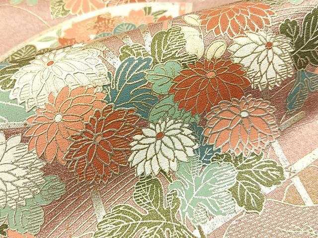 平和屋着物■訪問着 流水扇面花文 暈し染め 金銀彩 正絹 逸品 未使用 BAAW9596hj
