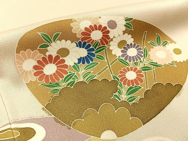 平和屋着物■訪問着 貝合わせ花文 正絹 逸品 BAAW9601hj