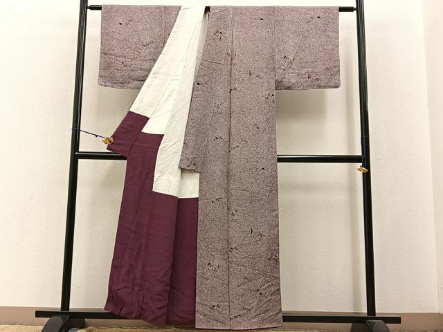 平和屋着物■上質な小紋 草花文 正絹 逸品 BAAW9608hj