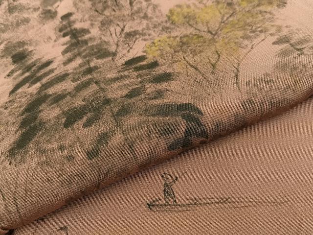 平和屋着物■訪問着 作家物 手描き 風景文 金彩 正絹 逸品 BAAW9635hj