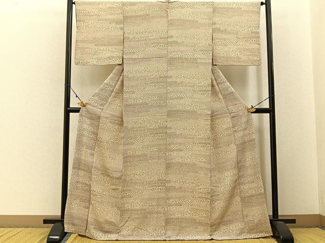 平和屋着物■江戸小紋 エ霞寄せ小紋柄 正絹 逸品 BAAW9638hj