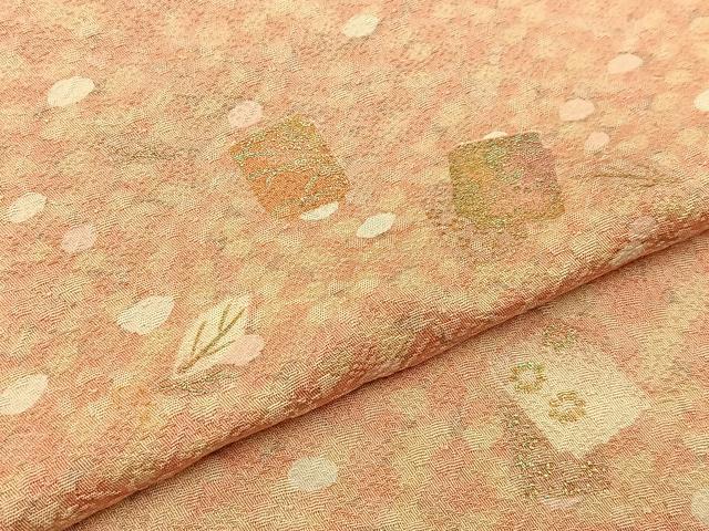 平和屋着物■上質な小紋 色紙草花文 金彩 正絹 逸品 BAAW9648hj