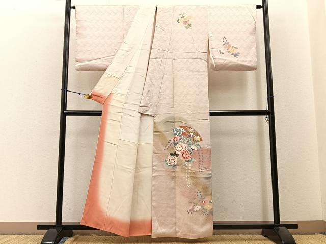 平和屋着物■訪問着 地紙花文 暈し染め 金彩 正絹 逸品 BAAW9662hj