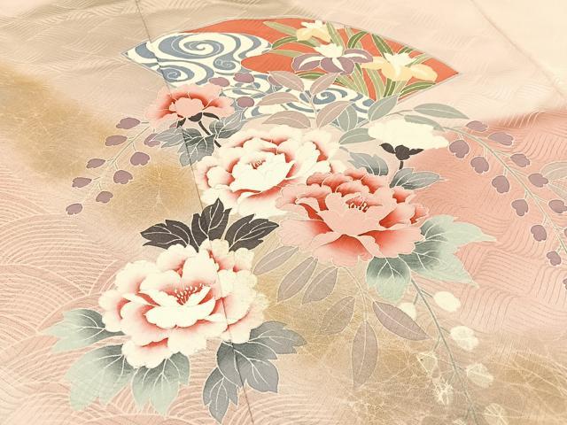 平和屋着物■訪問着 地紙花文 暈し染め 金彩 正絹 逸品 BAAW9662hj
