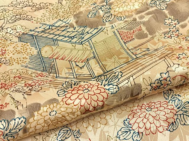 平和屋着物■上質な小紋 風景花文 正絹 逸品 未使用 BAAW9665hj