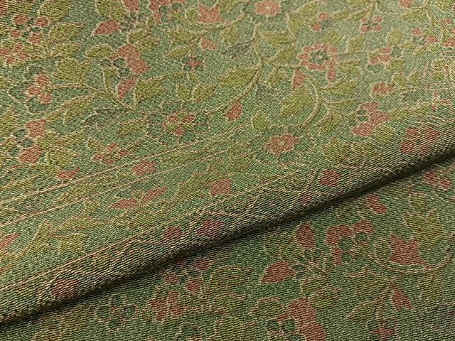 平和屋着物■上質な小紋 更紗花文 鬼しぼ縮緬 正絹 逸品 BAAW9667hj