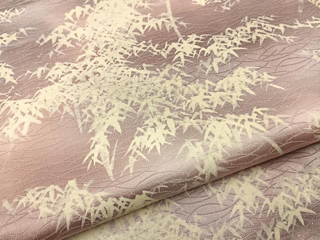 平和屋着物■上質な小紋 手描き 笹竹文 暈し染め 正絹 逸品 BAAW9670hj