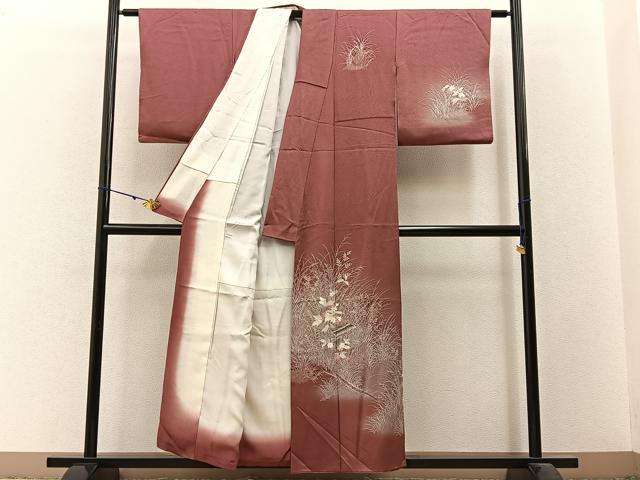 平和屋着物■訪問着 作家物 草花文 暈し染め 正絹 逸品 BAAW9671hj