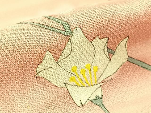 平和屋着物■訪問着 手描き 草花文 暈し染め 正絹 逸品 BAAW9685hj