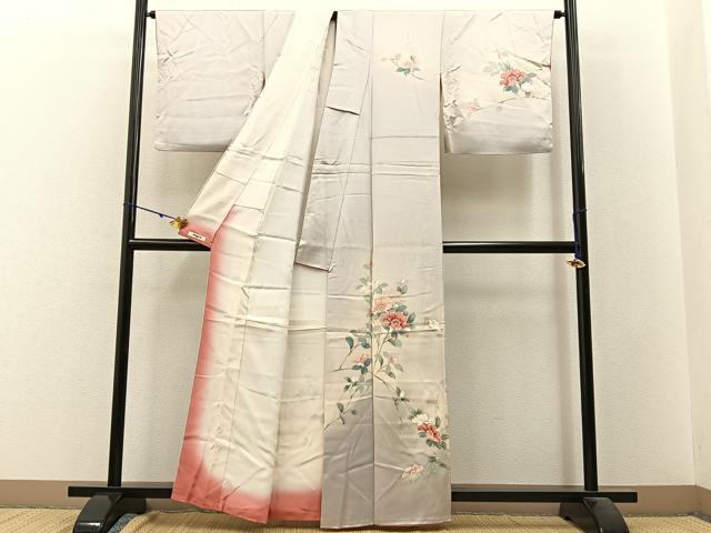 平和屋着物■訪問着 友禅 枝花文 暈し染め 正絹 逸品 BAAW9687hj