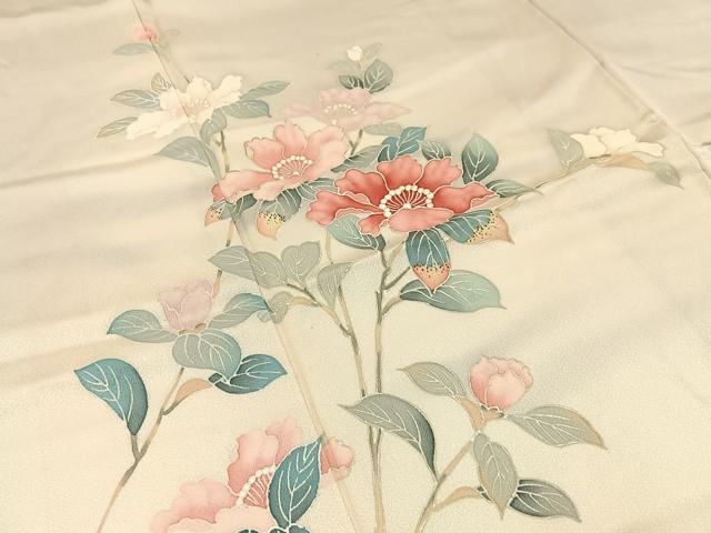 平和屋着物■訪問着 友禅 枝花文 暈し染め 正絹 逸品 BAAW9687hj