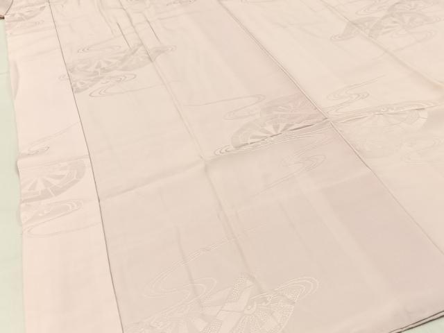 平和屋着物■長襦袢 袷 片輪車地紋 灰桜色 正絹 逸品 BAAW9690hj