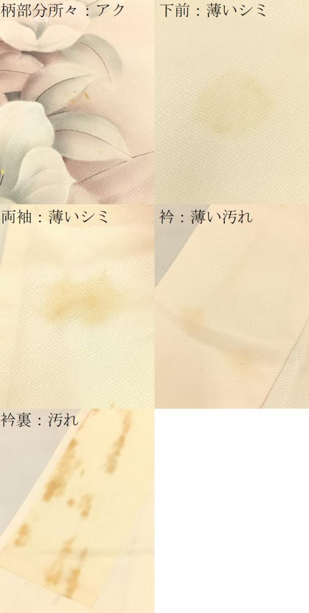 平和屋着物■訪問着 手描き 白椿 暈し染め 正絹 逸品 BAAW9703hj