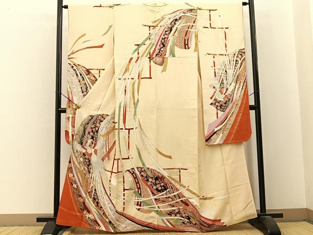 平和屋着物■豪華振袖 鳳凰誰が袖花文 金彩 正絹 逸品 BAAW9704hj