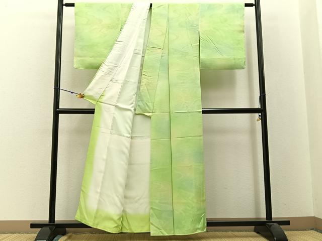 平和屋着物■上質な小紋 霞文 暈し染め 正絹 逸品 BAAW9708hj