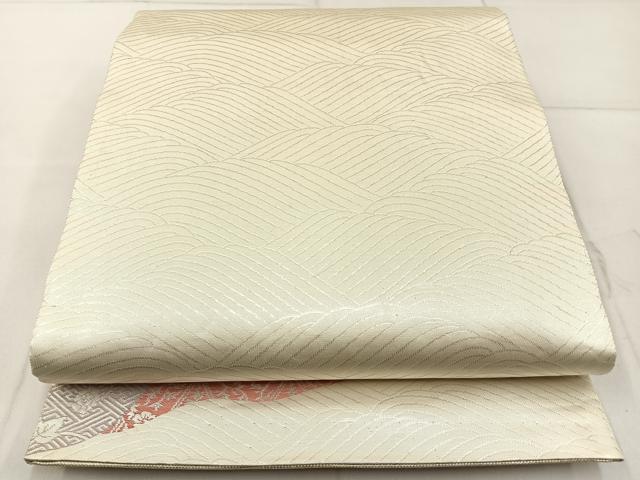 平和屋着物◎六通柄袋帯 彩華綴 飛鶴文 金糸 正絹 逸品 BAAW9771hj
