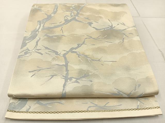 平和屋着物◎六通柄袋帯 木立 引箔 正絹 逸品 BAAW9772hj