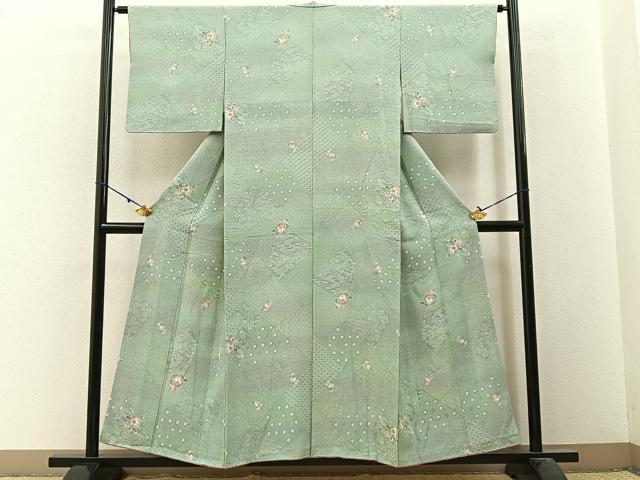 平和屋着物■上質な小紋 辻が花 金彩 正絹 逸品 BAAW9776hj