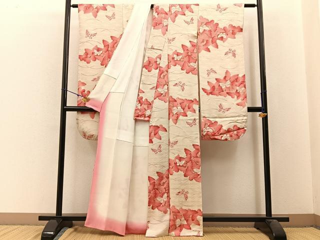 平和屋着物■豪華振袖 舞蝶文 金彩 正絹 逸品 BAAW9784hj