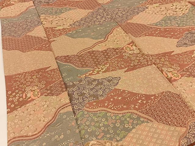 平和屋着物■上質な小紋 花鳥文 金彩 正絹 逸品 BAAW9788hj