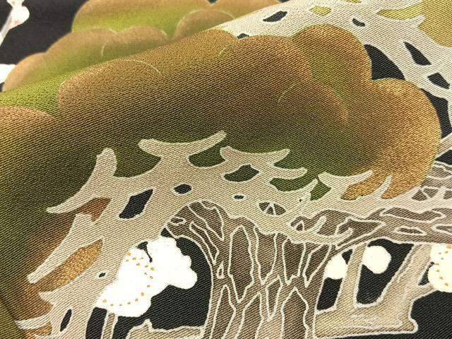平和屋着物■豪華黒留袖 作家物 花鳥文 金彩 正絹 逸品 BAAW9791hj